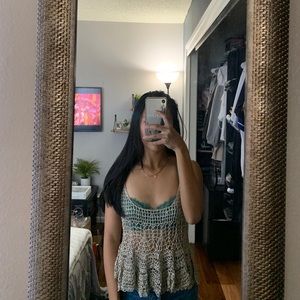 Topshop golden net shirt